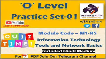 Module Code- M1-R5 |Information Technology Tools |NIELIT OLEVEL| CCC |Practice Set -01|Objective Q/A