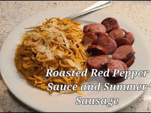 *NEW* Roasted Red Pepper Pasta with Summer Sausage//Recipes//Cooking