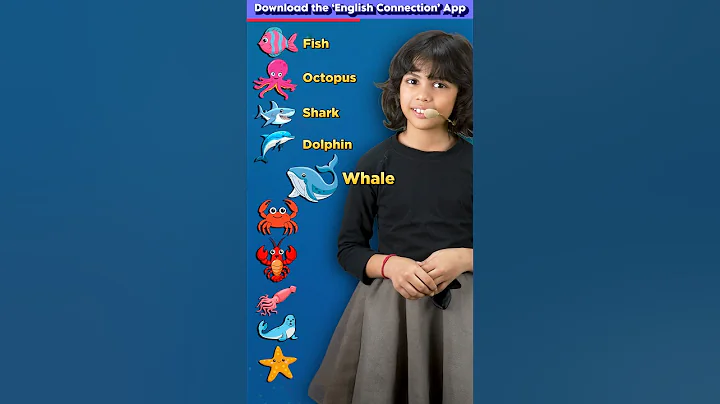 10 Sea Animals🐬 For Kids, English Words & Vocabulary, Learn with Adi, Adi Connection #shorts