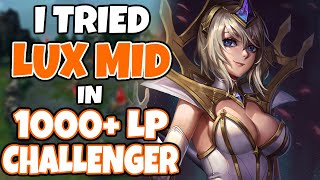 I tried LUX MID in 1000+ LP CHALLENGER, it turned into a CRAZY GAME | Challenger Lux | 11.15