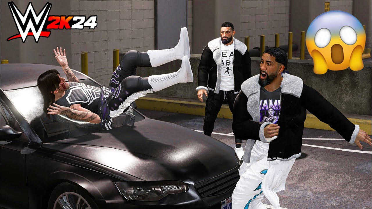 Roman Reigns and Jey Uso destroys Dominik Mysterio at Backstage - WWE 2K24 Gameplay