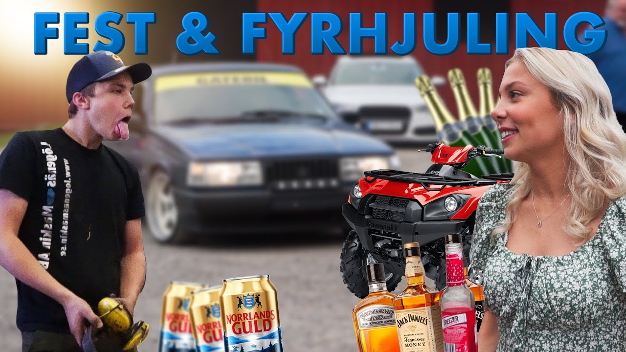 GALEN FEST OCH FYRHJULING I SKOGEN!