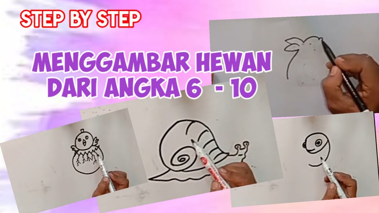  Cara menggambar Hewan Dari Angka  YouTube