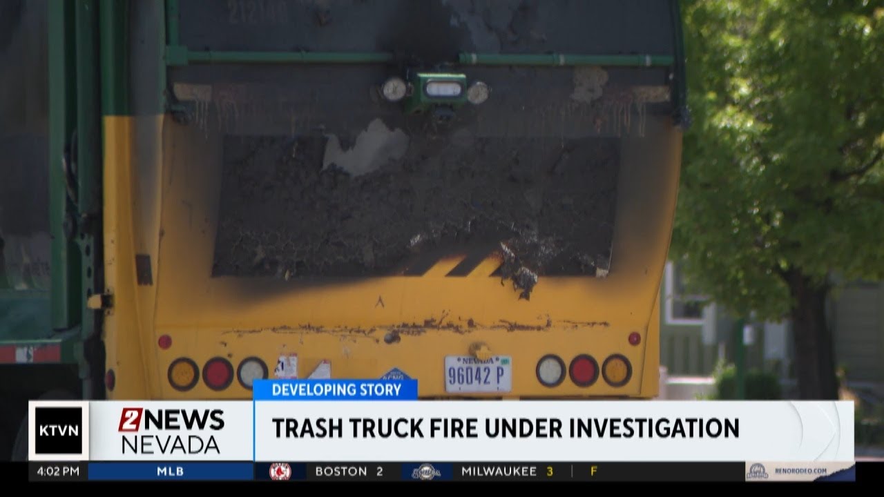 Fire crews put out fire on Waste Management truck in Reno - YouTube