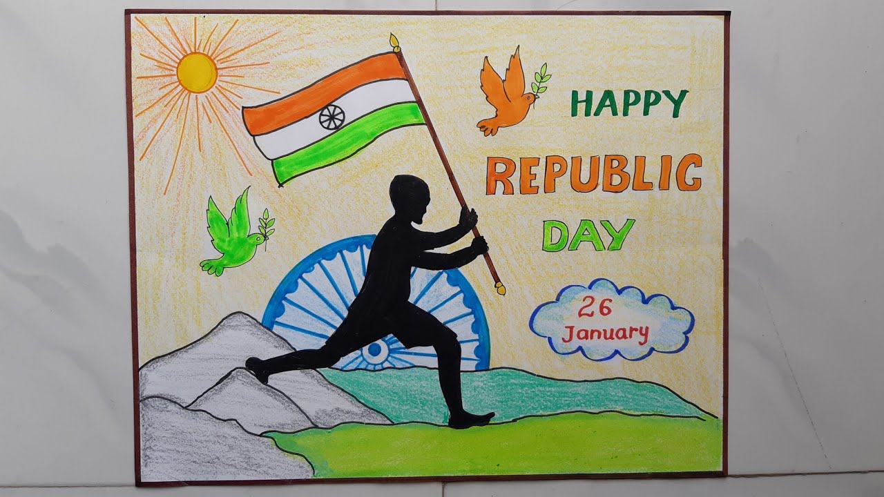 Republic Day Drawing Easy Steps//Republic Day Poster Drawing Idea ...