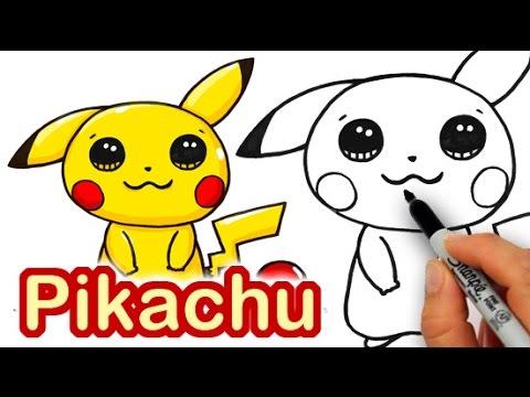 How to Draw Pokemon Go - Pikachu Cute step by step Easy - YouTube