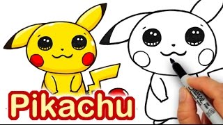 How to Draw Pokemon Go - Pikachu Cute step by step Easy - YouTube