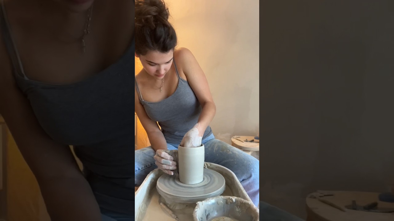 Throwing the jug for the coffee pour over set. 