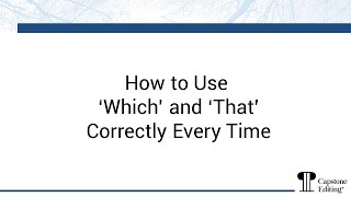 How to use 'which' and 'that' correctly