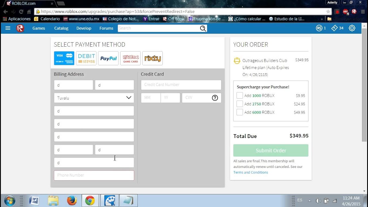 Roblox How To Get Obc Working By April 2015 Youtube - roblox billing address