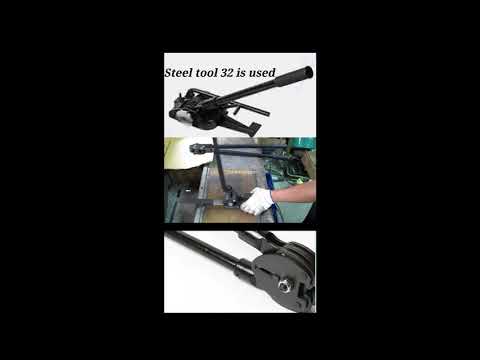 Steel strapping tool 32 mm ( 1 1/4') is used for 32 x1 mm steel strap (WA:+8618621323471)