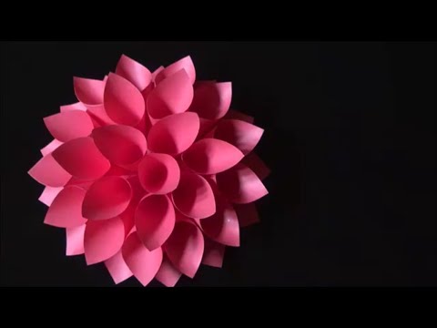 ペーパーフラワー 簡単 コピー用紙で綺麗な大輪の花の作り方 Diy Paper Flower Easy Beautiful Big Flowers Youtube