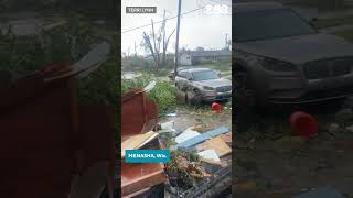 Cellphone video captured destruction in Menasha, Wisconsin on Monday
