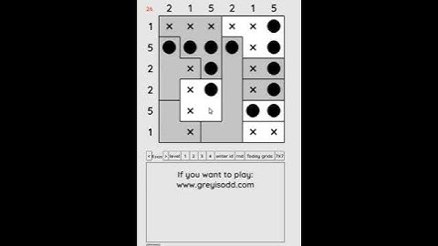 Grey is Odd - Today grids. Solution level 1 6X6 dated 08-01-2024 #logicpuzzles #logicgames  #games