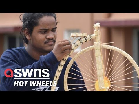 A teenager has made a penny farthing bike out of 3,653 matchsticks! | SWNS