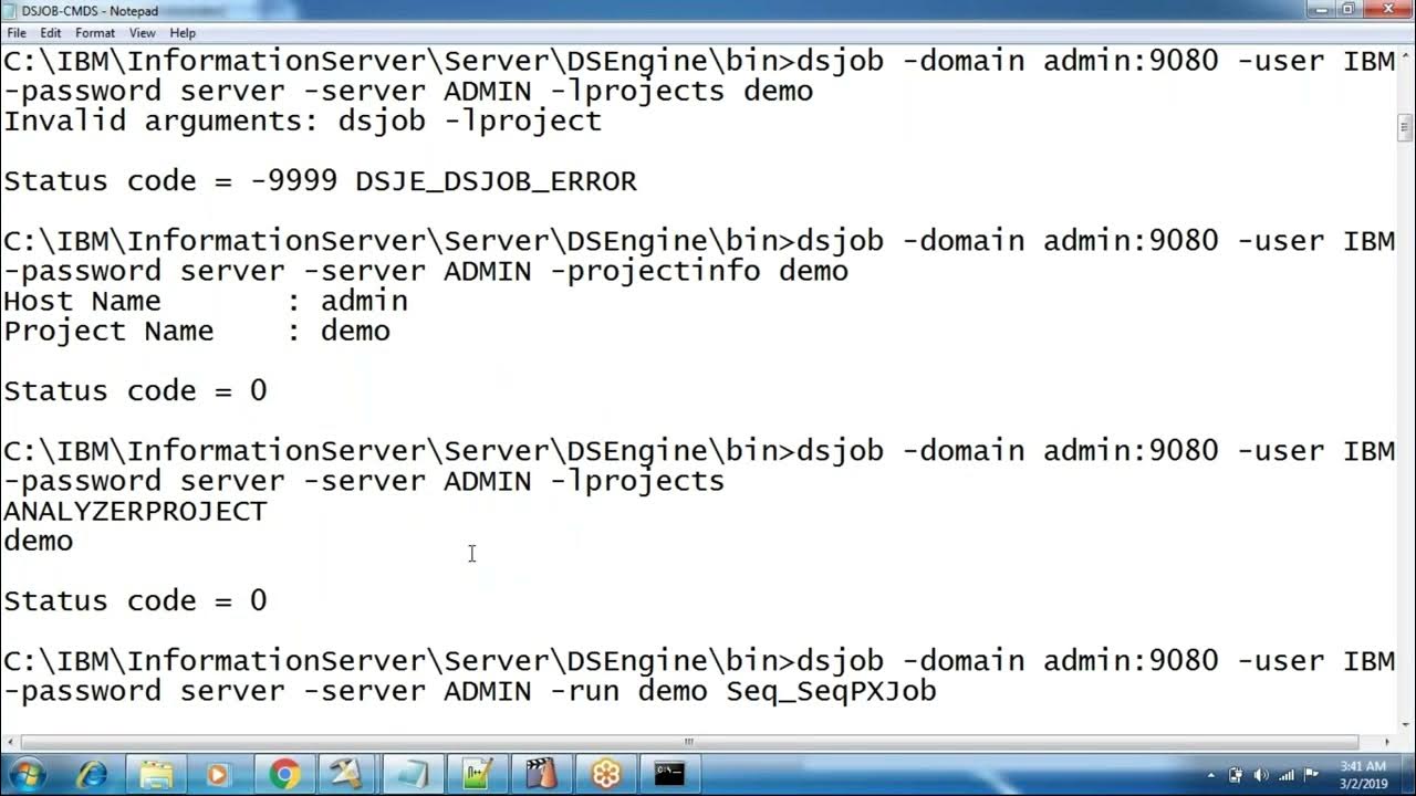 CMD LineDSJob in Datastage in English By Rajesh Yepuri video Class