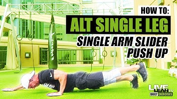 How To Do An ALTERNATING SINGLE LEG SINGLE ARM SLIDER PUSH UP | Exercise Demonstration