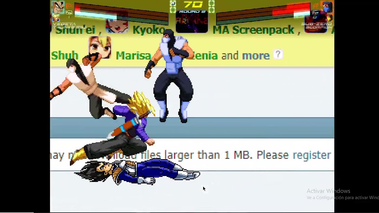Mugen Battle #3638: Vegeta & Future Trunks vs Sub-Zero & Scorpion
