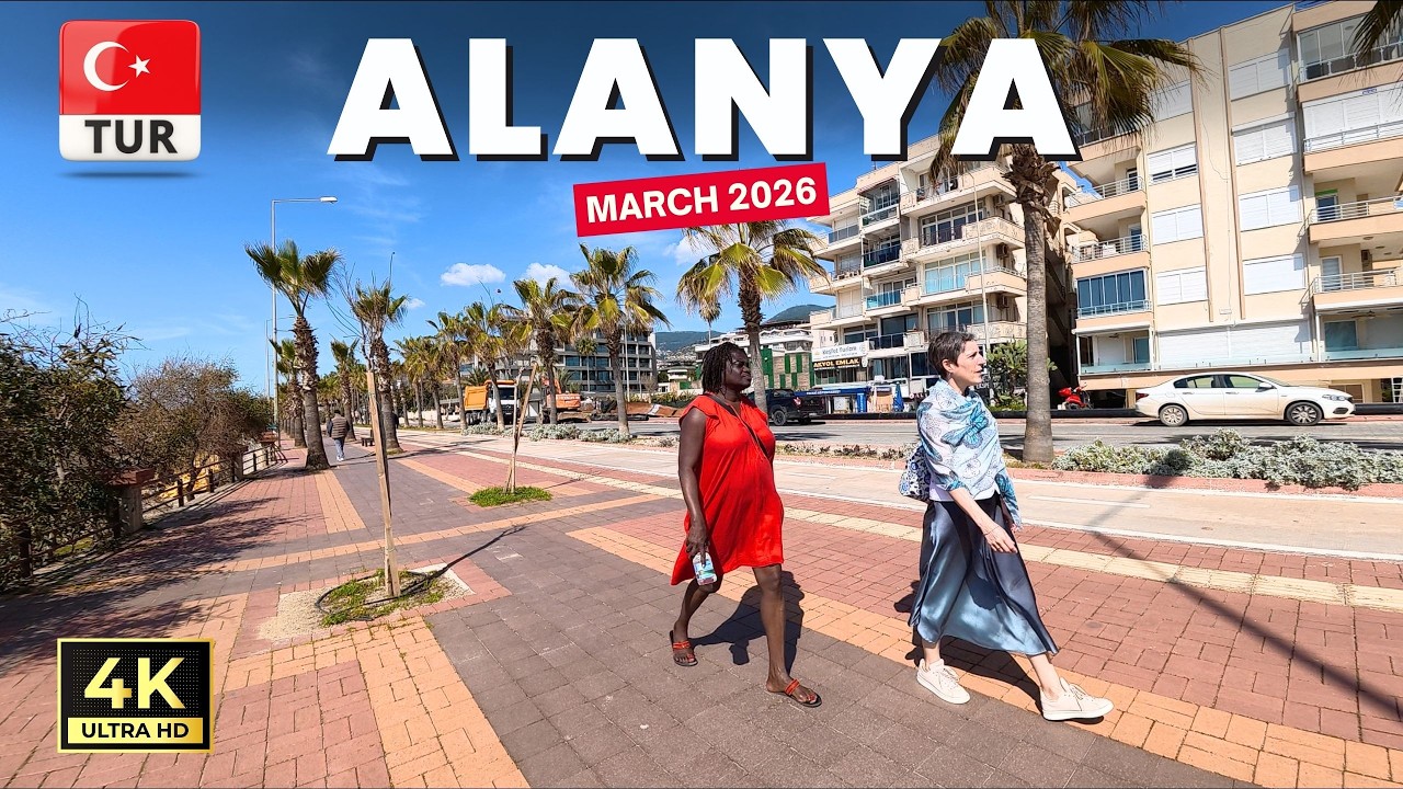 Alanya Oba & Cumhuriyet Beach Walk | Antalya Turkiye | March 2026 [4K HD]