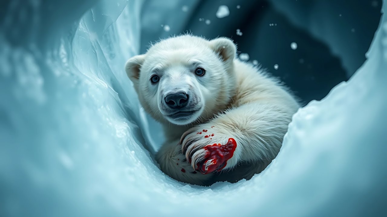 Heartwarming rescue, Polar Bear Cub in a Glacial Crevasse! - YouTube