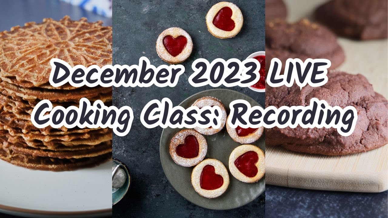 Cooking Class: December 2023 Recording - We made the Pizzelles, Chocolate Crinkle Cookies, Peppermint Thins, Linzer Cookies, and Girl Scout Samoas from the December 2023 membership recipes