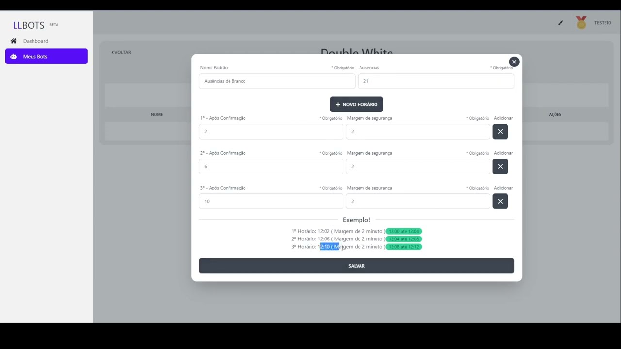 Robô de Sinais - Configurar Padrões Double e Branco ( Blaze )
