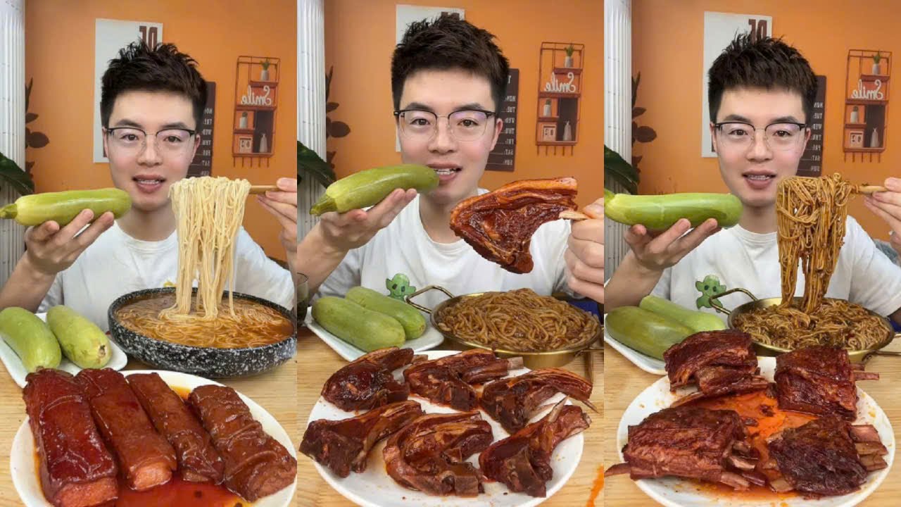 Eat Beef Noodles, Green Zucchini, Tiger Belly, Spicy Lamb Ribs, Sesame Noodles with Braised Pork