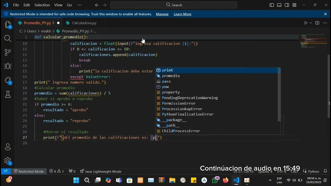 Calcular Promedio y Calculadora Básica en Python - YouTube