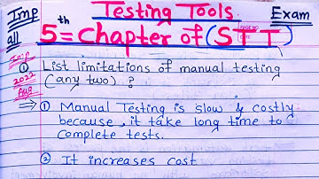 tybsc 5th chapter of Software Testing Tools all imp 😱😱 questions & answers for university exam
