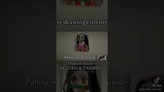 Putting my drawings on my wall !! #shorts #makethisviral