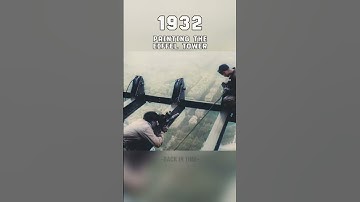 Painting the Eiffel tower, 1932 [ 4K 60fps ] #colorized #history #colorizedhistory