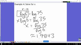 Algebra 2 H: Solving Exponential and Logarithmic Equations 1