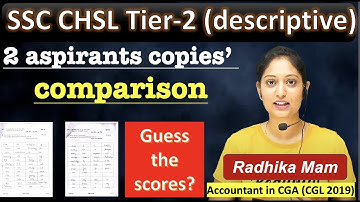 SSC CHSL 2020 Tier-2 Descriptive Copies Comparison | Guess the scores