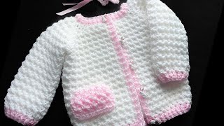From Babies to Big Kids: Unisex Baby Cardigan Sweater Pattern from NB up to 4+ yrs Snowdrop Stitch
