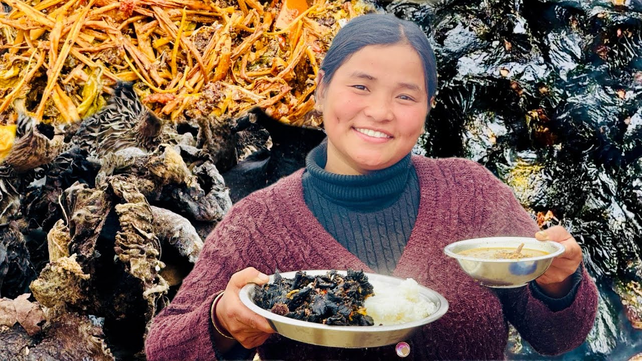 Dried Black Mushrooms🍄‍🟫🍄‍🟫ani karlalo sarai mithoo😋#siruthapamagar#villagelife#vlog 