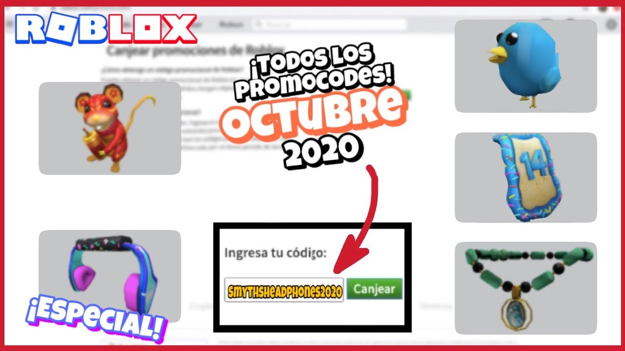 Todos Los Promocodes Gratis De Roblox Octubre 2020 Youtube - roblox promocodes 2020 octubre