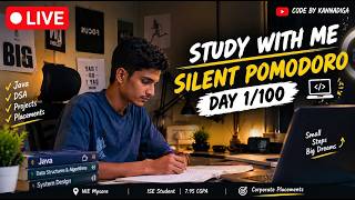 🔴 LIVE Study With Me 💻  Placement Prep | Day 1/100 | Code by Kannadiga