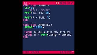 Pico-8 memoryless particle explosion effect
