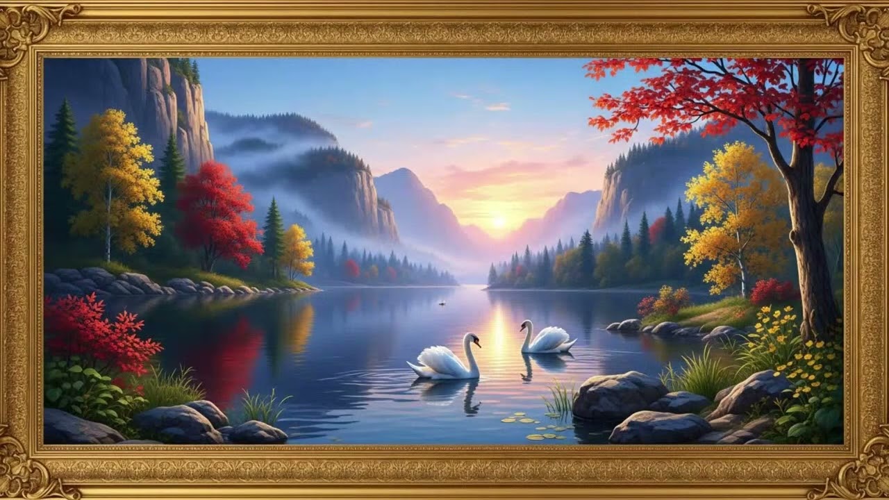 Luxury TV Screen in Gold Classical Painting Frame | Elegant TV Wallpaper Inspiration