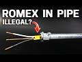 1 diy electric mistake  can you use romex wire in conduit