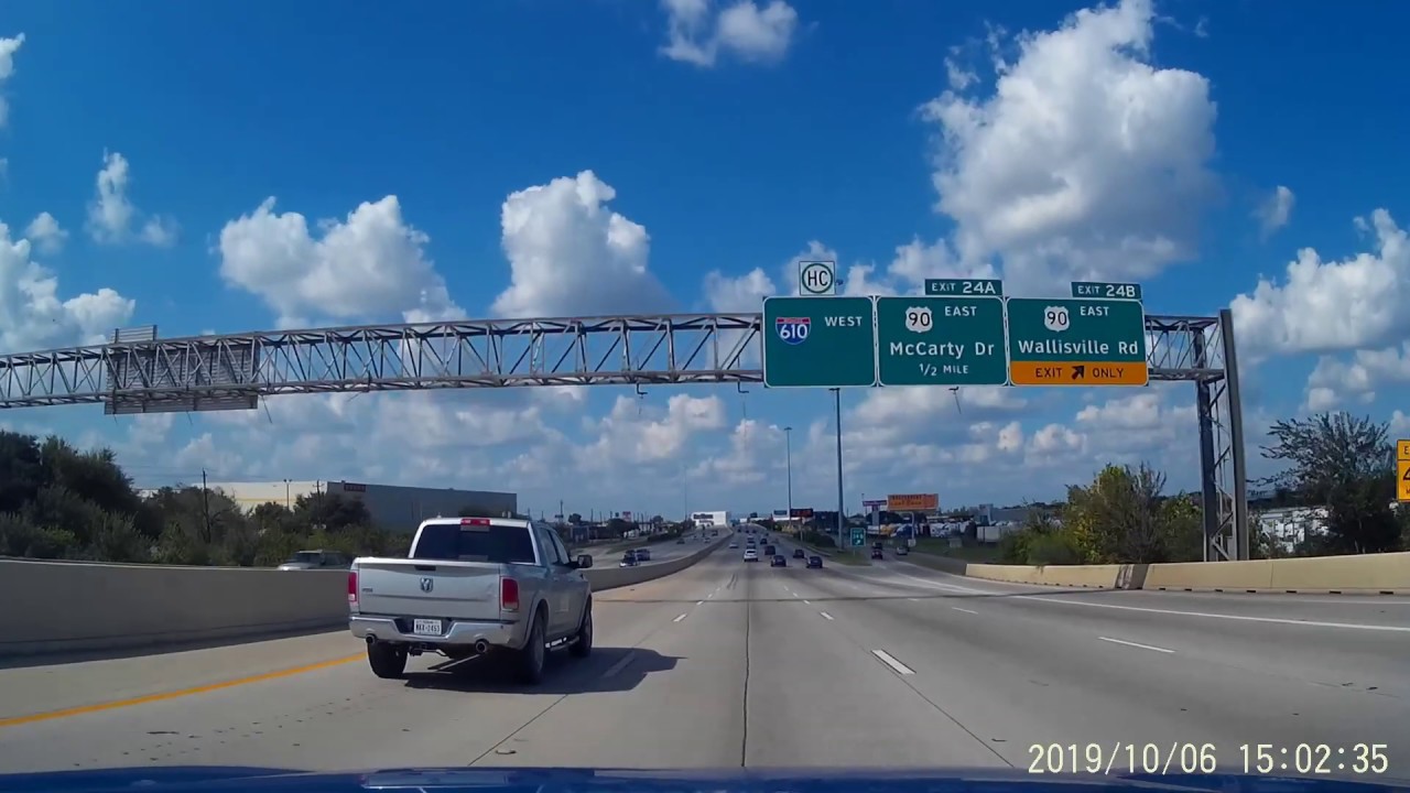 610 N Loop Between I-10 E + I-45 N Driving W - Houston, TX Dashcam ...
