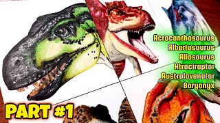 Drawing All Dinosaurs from Jurassic World Evolution 2 | Part 1 (Carnivore)