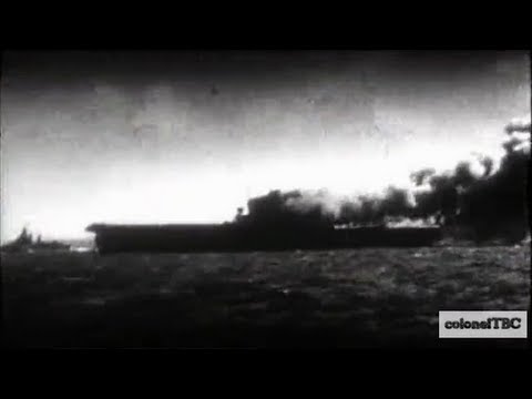 Uss Wasp Cv 7 Burning And Sinking Very Rare Footage 1942