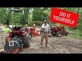 Land Clearing with a Tractor | Clearing Land DIY FAST | Stump Grinder