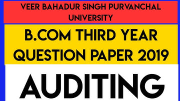 #vbspubcomthirdyearquestionpaper2019 b.com third year question paper of auditing 2019