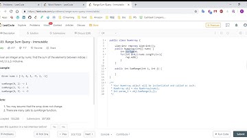 (C#)LeetCode 303  Range Sum Query   Immutable