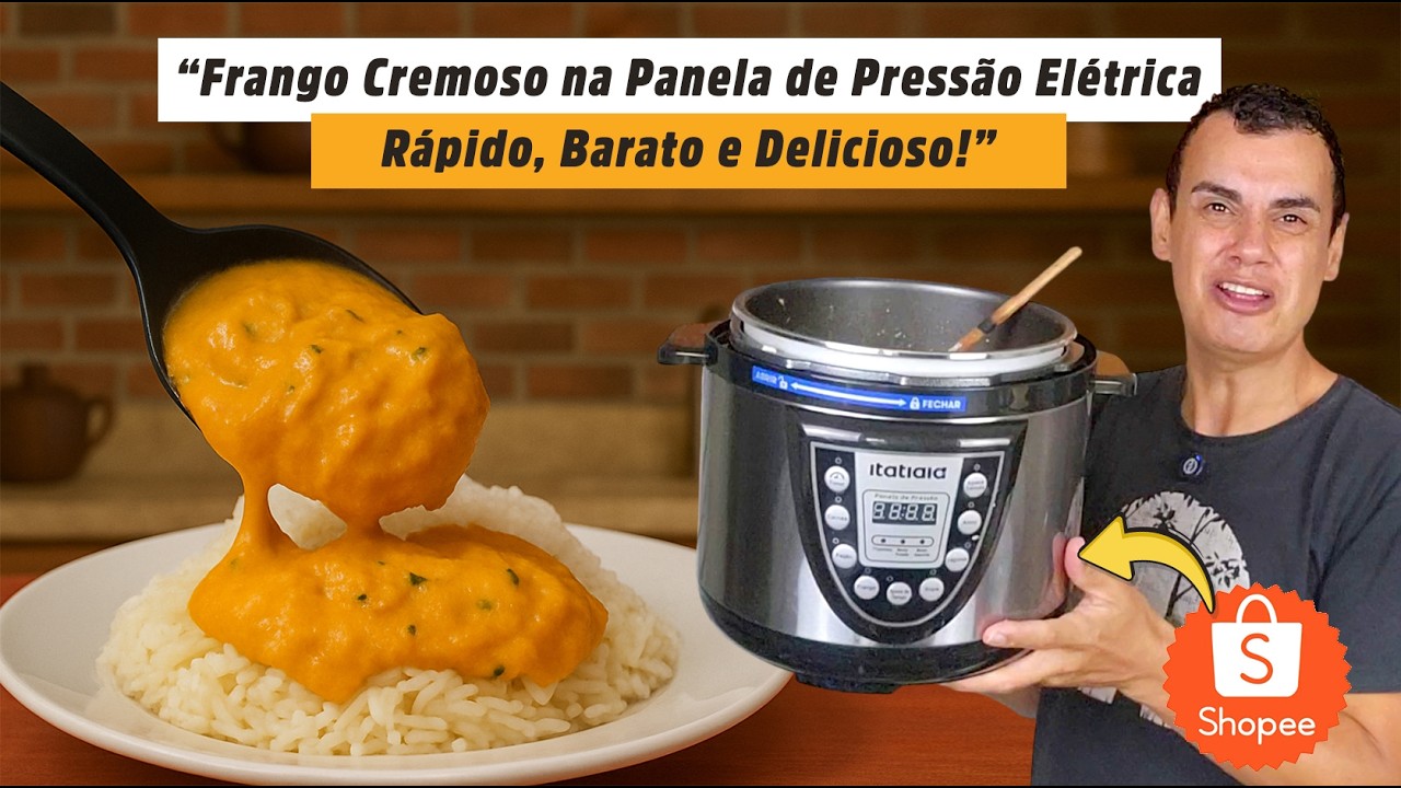 Frango Cremoso na Panela de Pressão Elétrica | Pronto em 10 Minutos e Muito Saboroso!