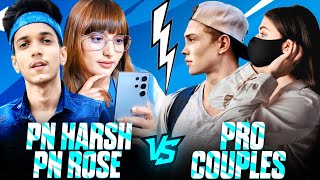 PN HARSH ⚡️ & ♥️ PN ROSE vs PRO PN COUPLES 😍 || PLAYING FIRST TIME ON PHONE 📱 - Garena Free Fire