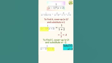 Partial Fractions by Cover-up method for "Repeated roots".