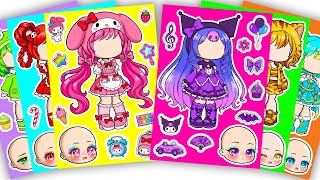 💖Paper DIY💖 Cute Sanrio X Gacha Sticker Book #Cinnamoroll #Kuromi #Melody #paperdiy #gachalife #asmr